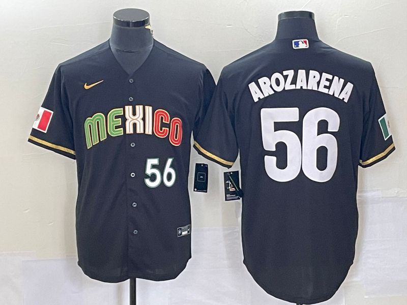 Men 2023 World Cub Mexico #56 Arozarena Black Nike MLB Jersey6->more jerseys->MLB Jersey